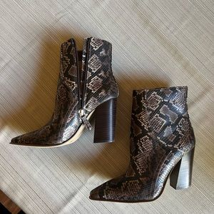 Brand new, never worn J Lo brand snakeskin booties!